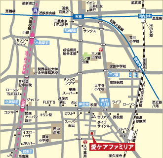 愛ケアファミリア・愛ケアの地図